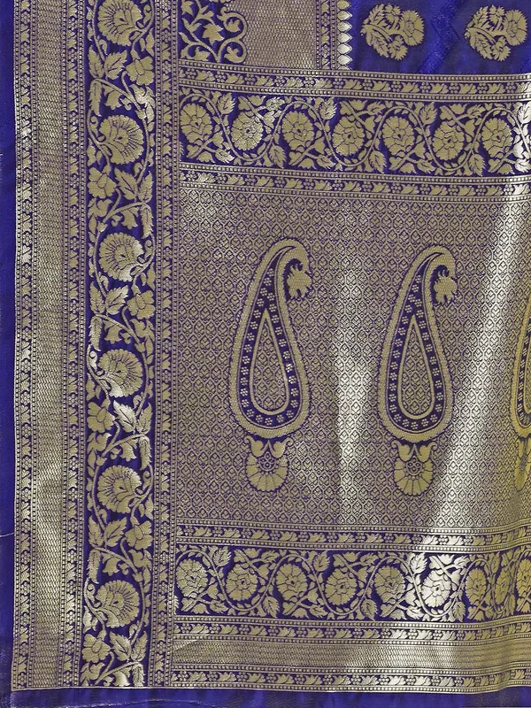 Leelavati_Woven_Kanjivaram_Pure_Silk_Jacquard_Saree_Dark_Blue