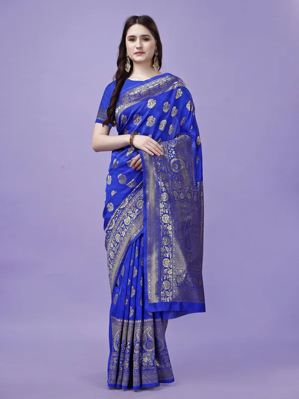 Leelavati_Woven_Kanjivaram_Pure_Silk_Jacquard_Saree_Blue