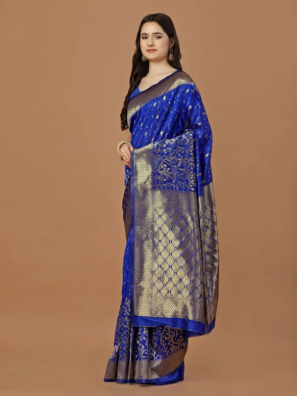 Leelavati_Self_Design_Kanjivaram_Pure_Silk_Jacquard_Saree_Blue
