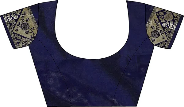 Leelavati_Self_Design_Kanjivaram_Pure_Silk_Jacquard_Saree_Dark_Blue