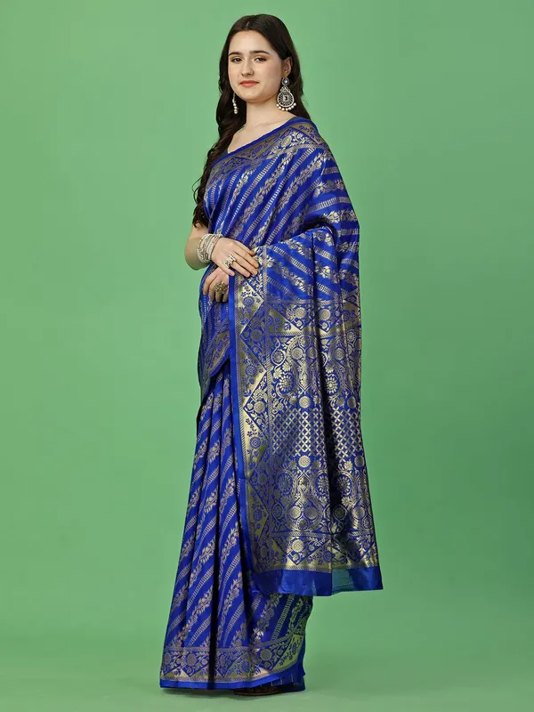 Leelavati_Self_Design_Kanjivaram_Pure_Silk_Jacquard_Saree_Blue