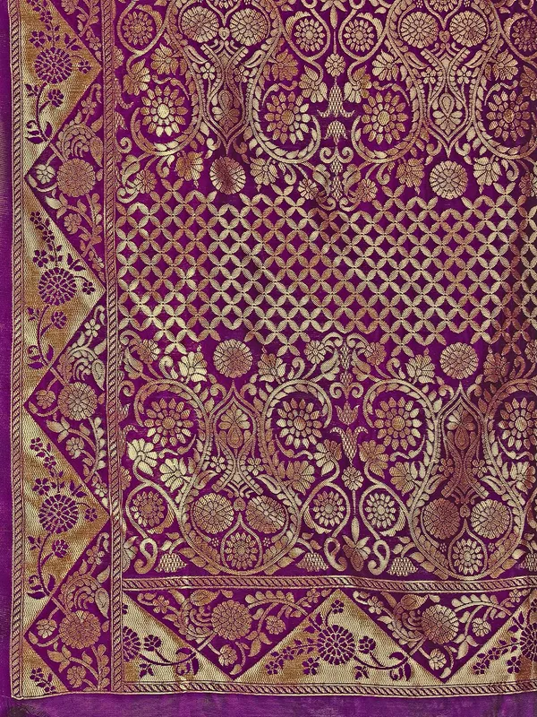 Leelavati_Self_Design_Kanjivaram_Pure_Silk_Jacquard_Saree_Purple
