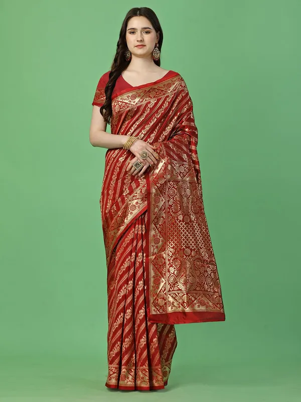 Leelavati_Woven_Kanjivaram_Pure_Silk_Jacquard_Saree_Red