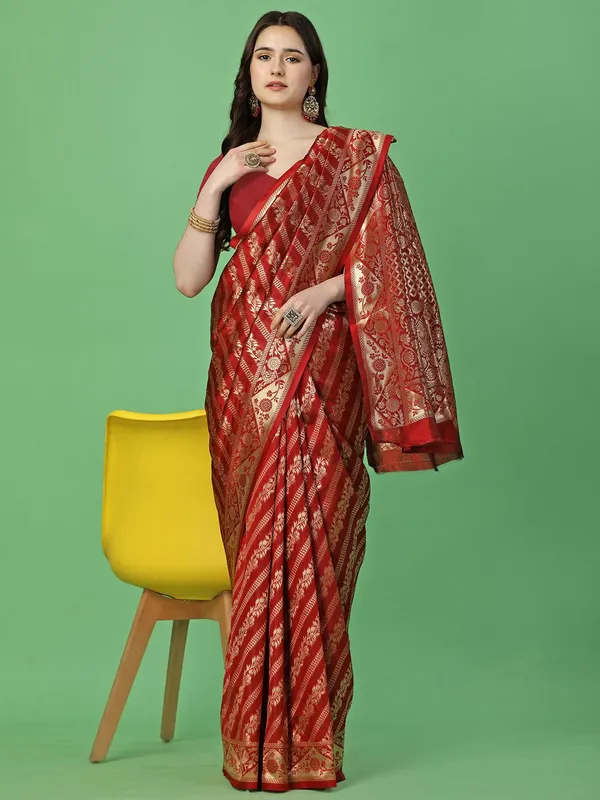 Leelavati_Woven_Kanjivaram_Pure_Silk_Jacquard_Saree_Red