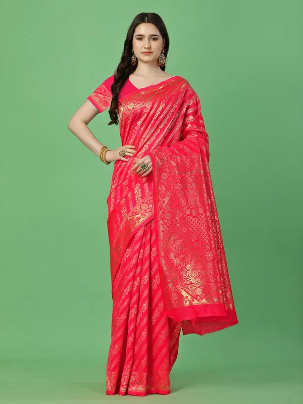 Leelavati_Self_Design_Kanjivaram_Pure_Silk_Jacquard_Saree_Red