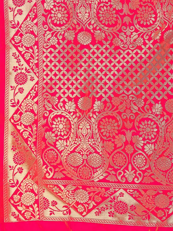 Leelavati_Self_Design_Kanjivaram_Pure_Silk_Jacquard_Saree_Red