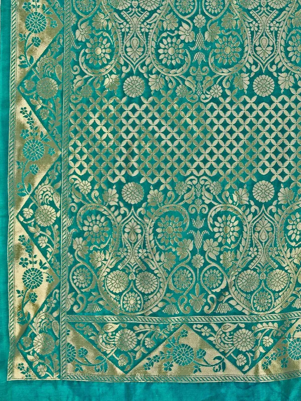 Leelavati_Self_Design_Kanjivaram_Pure_Silk_Jacquard_Saree_Light_Green