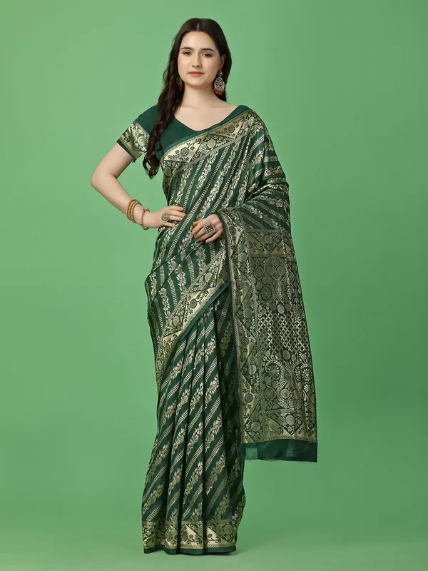 Leelavati_Self_Design_Kanjivaram_Pure_Silk_Jacquard_Saree_Green