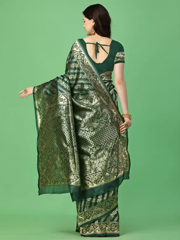 Leelavati_Self_Design_Kanjivaram_Pure_Silk_Jacquard_Saree_Green