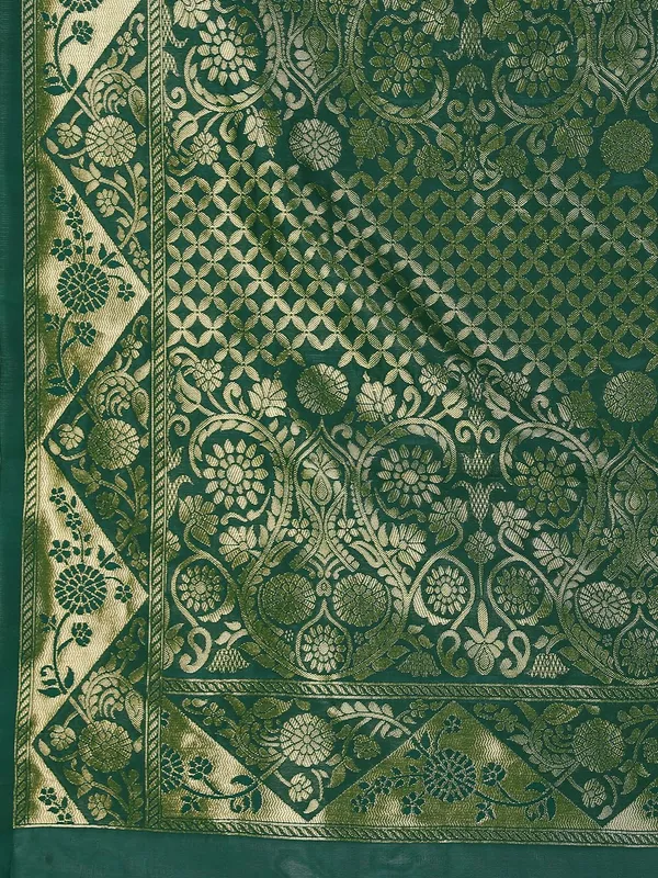 Leelavati_Self_Design_Kanjivaram_Pure_Silk_Jacquard_Saree_Green