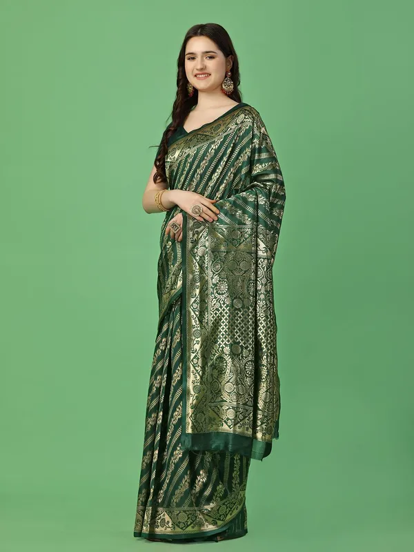 Leelavati_Self_Design_Kanjivaram_Pure_Silk_Jacquard_Saree_Green