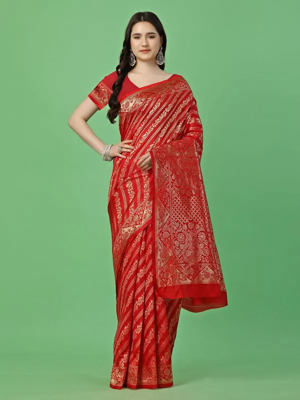 Leelavati_Self_Design_Kanjivaram_Pure_Silk_Jacquard_Saree_Red