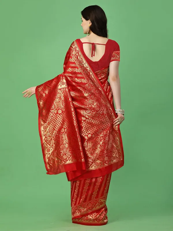 Leelavati_Self_Design_Kanjivaram_Pure_Silk_Jacquard_Saree_Red