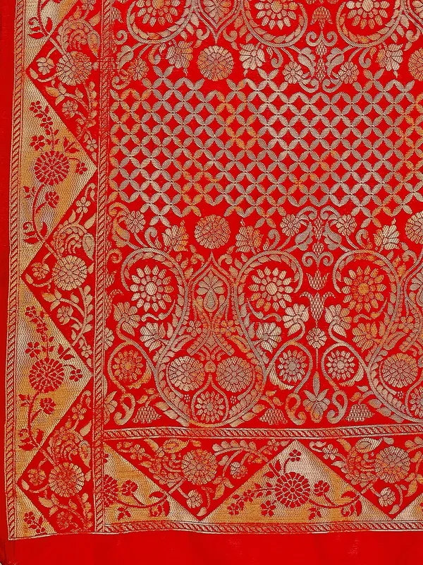 Leelavati_Self_Design_Kanjivaram_Pure_Silk_Jacquard_Saree_Red