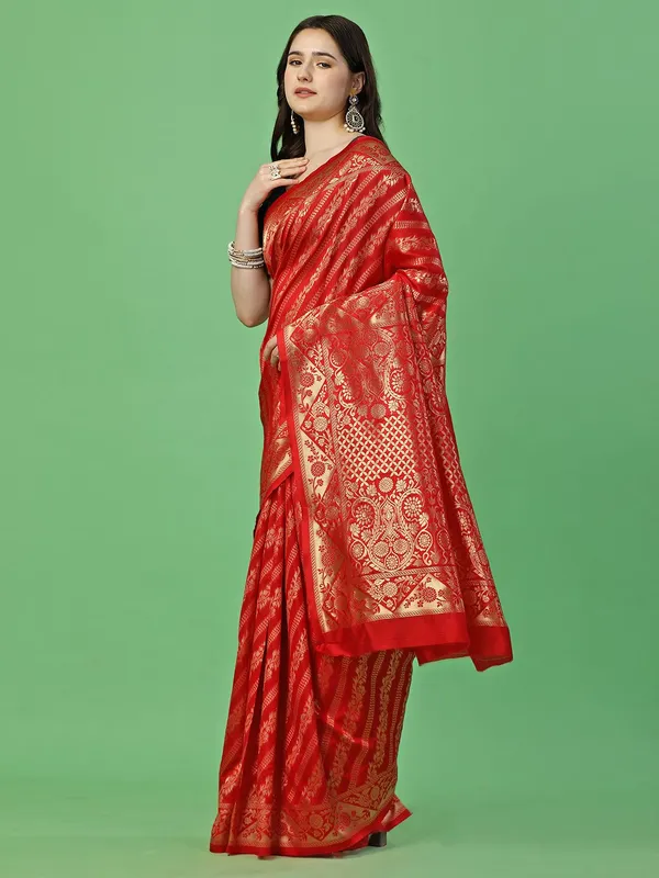 Leelavati_Self_Design_Kanjivaram_Pure_Silk_Jacquard_Saree_Red