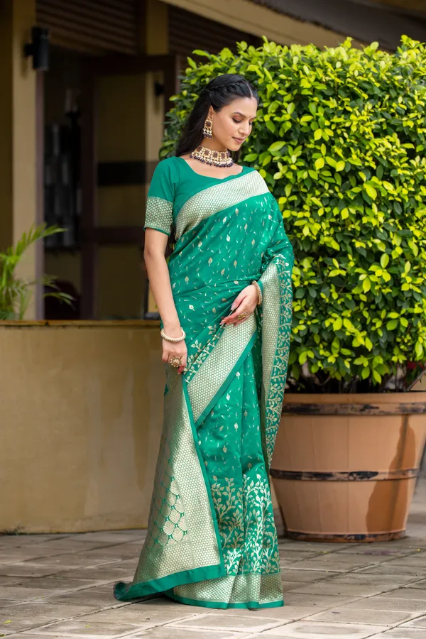 Leelavati_Woven_Kanjivaram_Pure_Silk_Jacquard_Saree_Light_Green_And_Silver