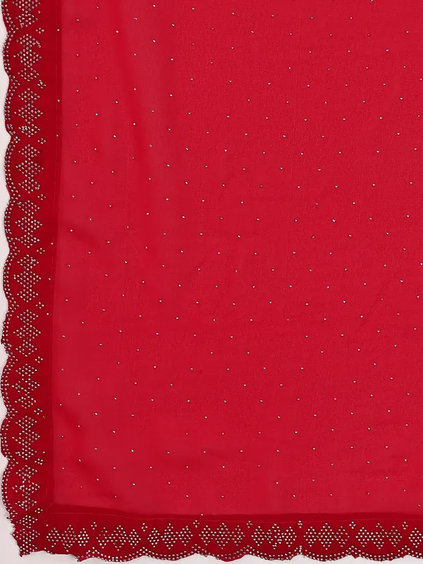 Leelavati_Embellished_Bollywood_Chiffon_Saree_Red