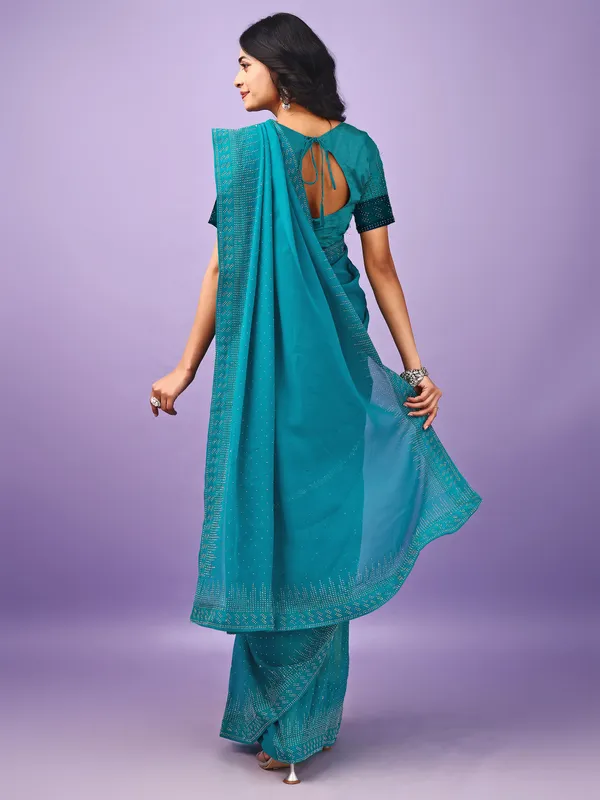 Leelavati_Embellished_Bollywood_Chiffon_Saree_Pack_of_2_Blue
