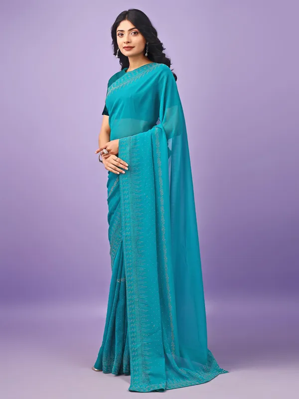 Leelavati_Embellished_Bollywood_Chiffon_Saree_Pack_of_2_Blue