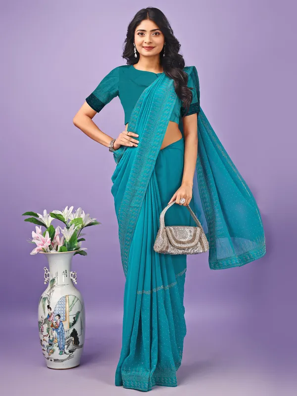 Leelavati_Embellished_Bollywood_Chiffon_Saree_Pack_of_2_Blue