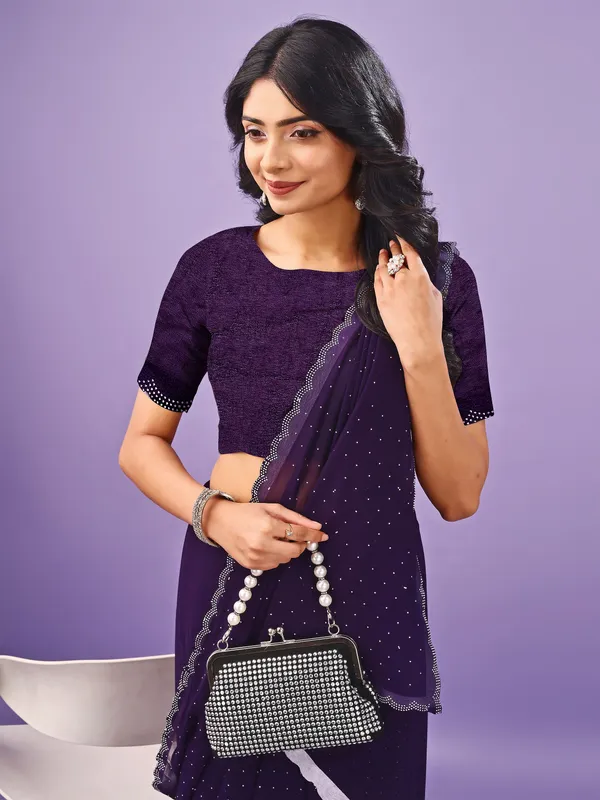 Leelavati_Embellished_Bollywood_Chiffon_Saree_Purple