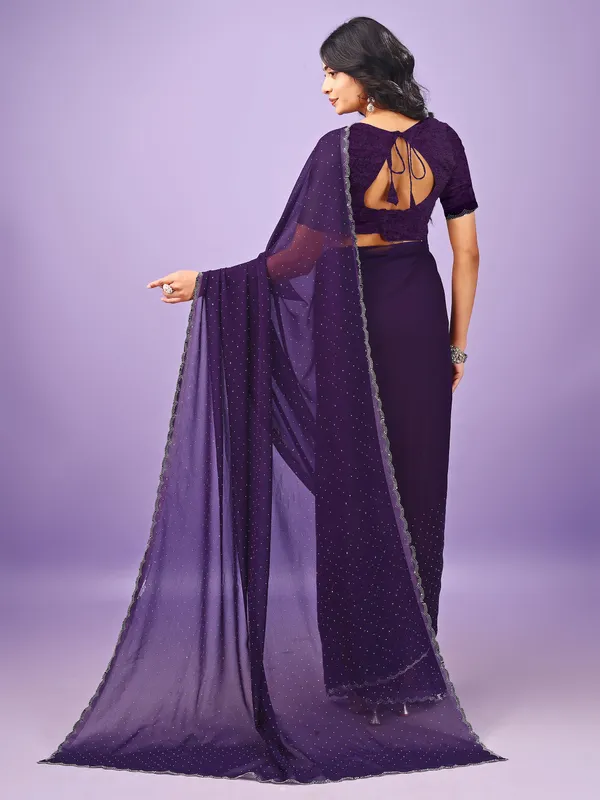 Leelavati_Embellished_Bollywood_Chiffon_Saree_Purple