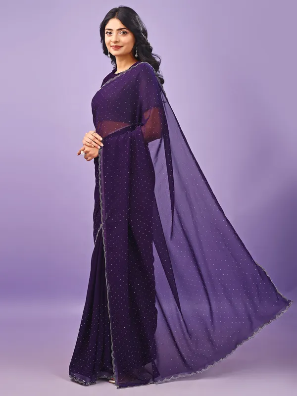 Leelavati_Embellished_Bollywood_Chiffon_Saree_Purple