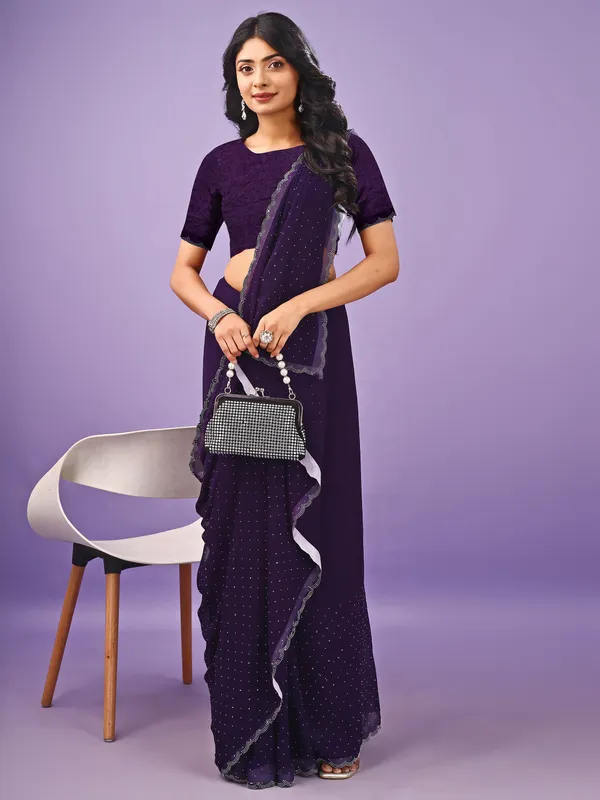 Leelavati_Embellished_Bollywood_Chiffon_Saree_Purple