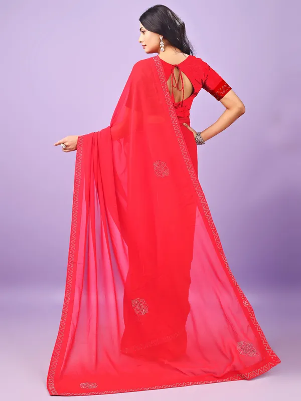 Leelavati_Embellished_Bollywood_Chiffon_Saree_Red