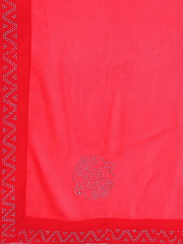 Leelavati_Embellished_Bollywood_Chiffon_Saree_Red