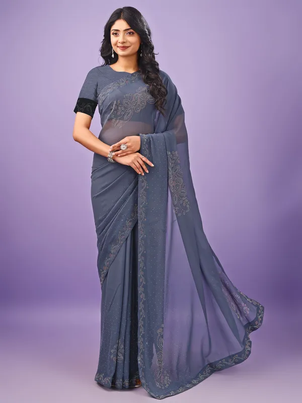 Leelavati_Embellished_Bollywood_Chiffon_Saree_Grey