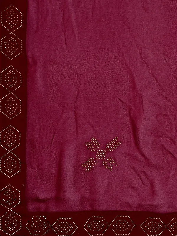 Leelavati_Embellished_Bollywood_Chiffon_Saree_Maroon