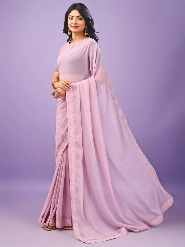 Leelavati_Embellished_Bollywood_Chiffon_Saree_Pink