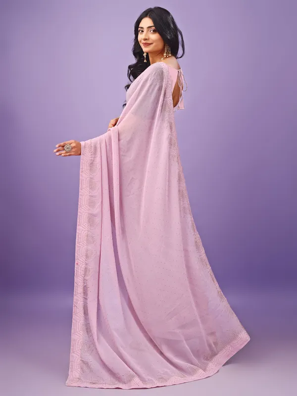 Leelavati_Embellished_Bollywood_Chiffon_Saree_Pink