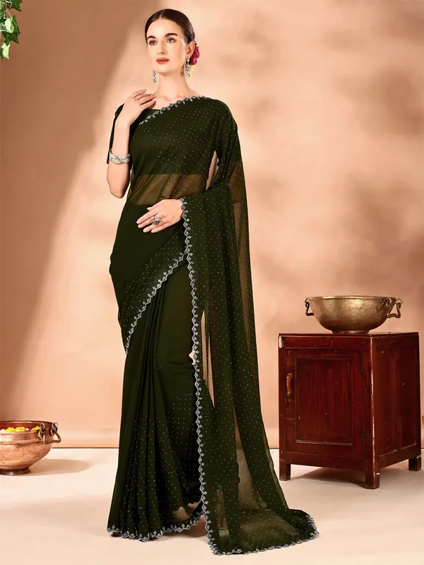 Leelavati_Embellished_Bollywood_Chiffon_Saree_Green
