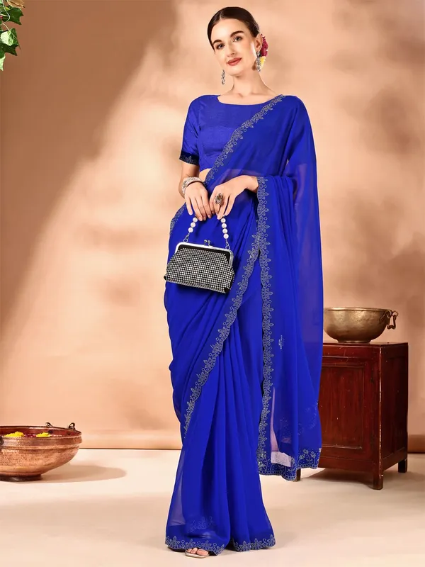 Leelavati_Embellished_Bollywood_Chiffon_Saree_Blue