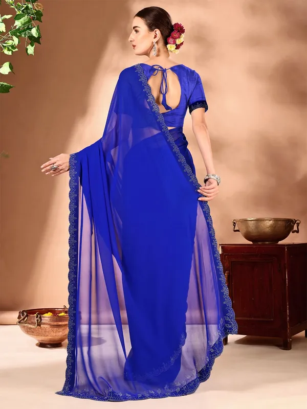 Leelavati_Embellished_Bollywood_Chiffon_Saree_Blue