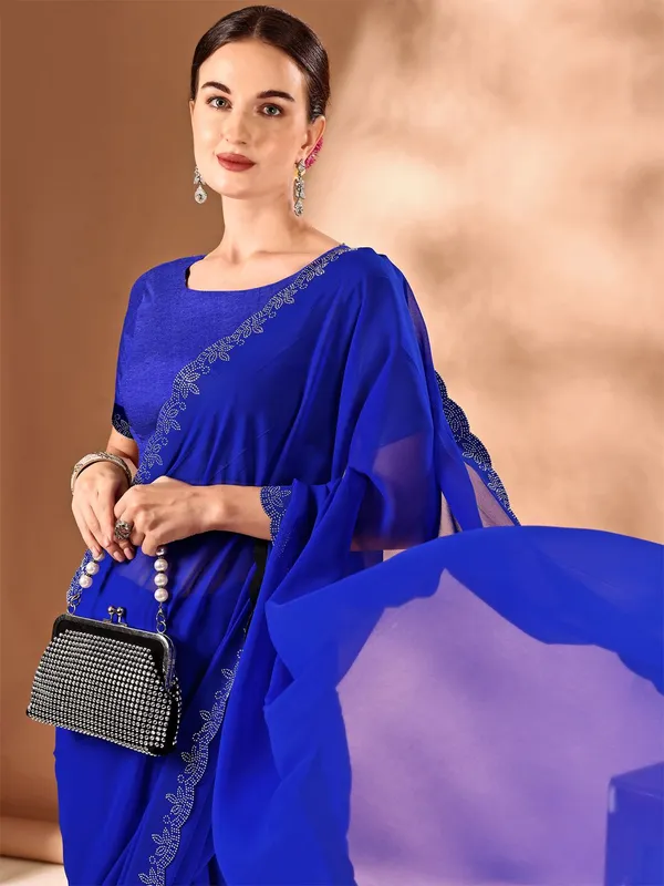 Leelavati_Embellished_Bollywood_Chiffon_Saree_Blue