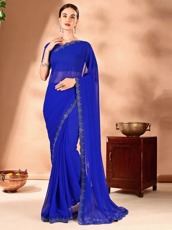 Leelavati_Embellished_Bollywood_Chiffon_Saree_Blue