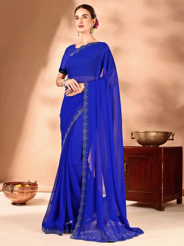 Leelavati_Embellished_Bollywood_Chiffon_Saree_Blue