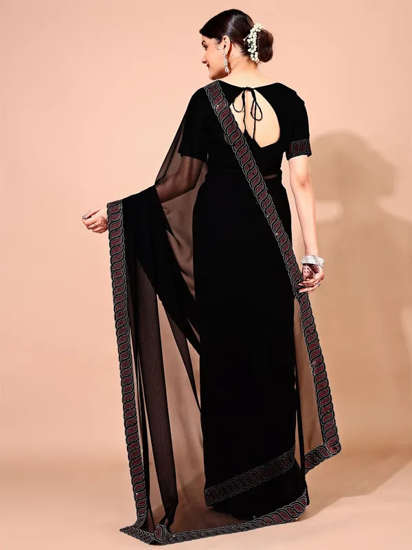 Leelavati_Embellished_Bollywood_Chiffon_Saree_Black