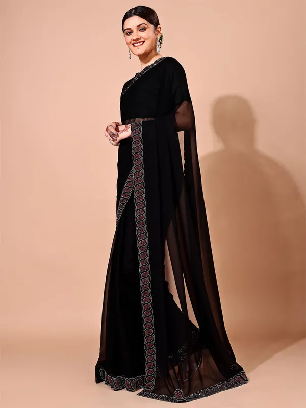 Leelavati_Embellished_Bollywood_Chiffon_Saree_Black