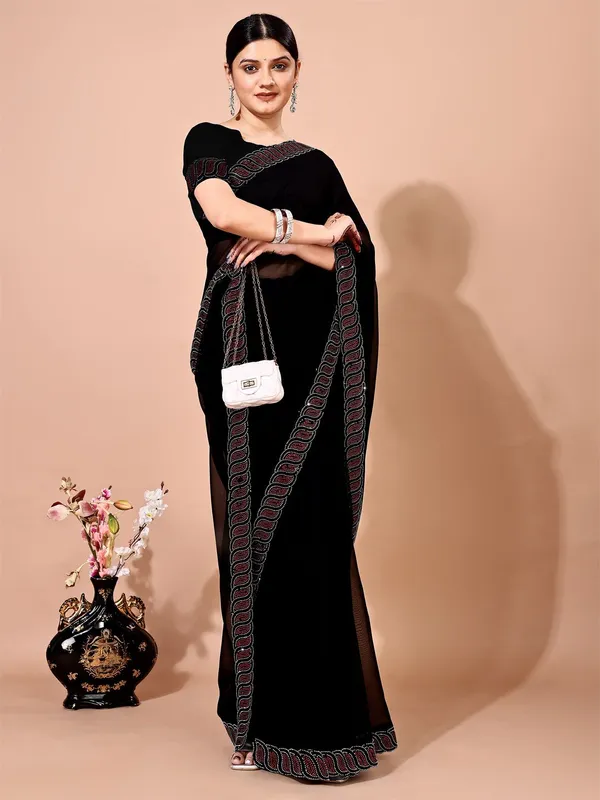 Leelavati_Embellished_Bollywood_Chiffon_Saree_Black