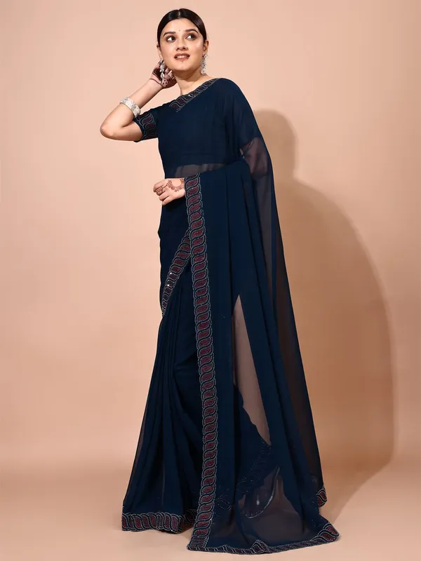 Leelavati_Embellished_Bollywood_Chiffon_Saree_Dark_Blue