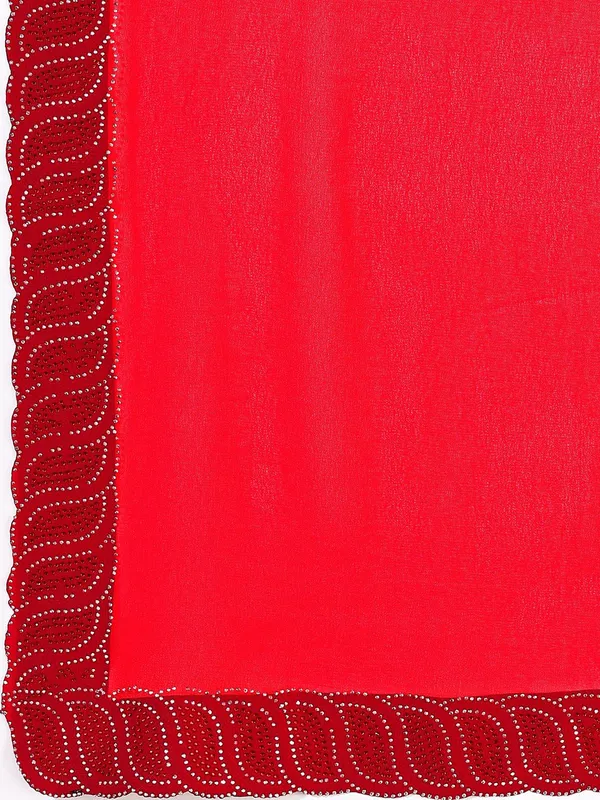 Leelavati_Embellished_Bollywood_Chiffon_Saree_Red