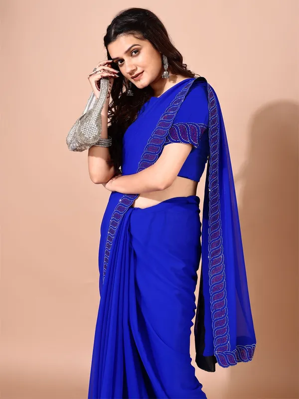 Leelavati_Embellished_Bollywood_Chiffon_Saree_Blue