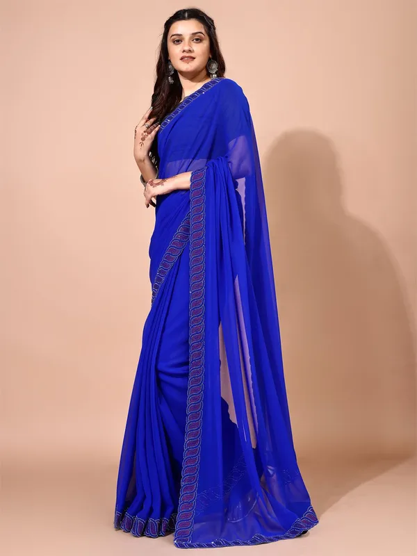 Leelavati_Embellished_Bollywood_Chiffon_Saree_Blue