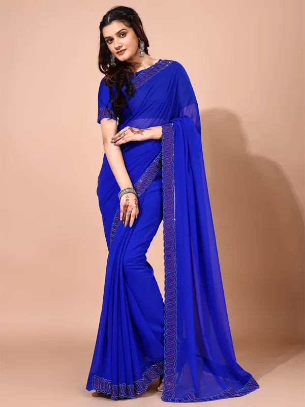 Leelavati_Embellished_Bollywood_Chiffon_Saree_Blue