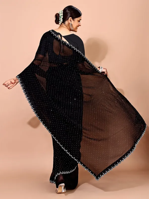 Leelavati_Embellished_Bollywood_Chiffon_Saree_Black