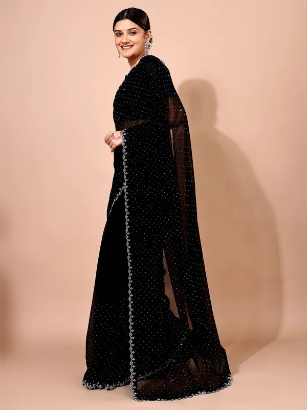 Leelavati_Embellished_Bollywood_Chiffon_Saree_Black